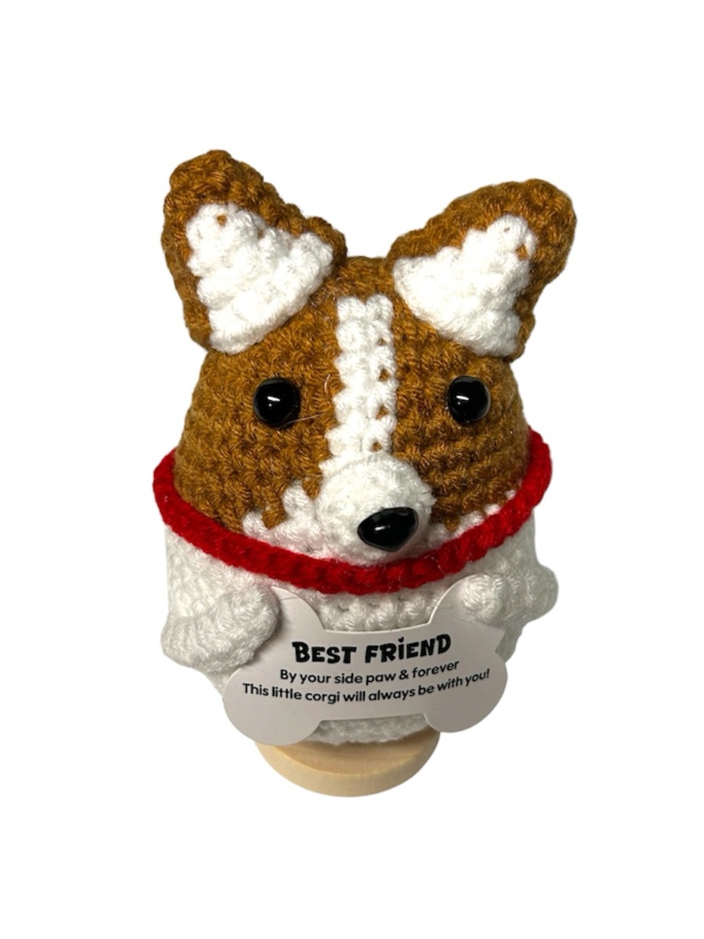 Best Friend Corgi Dog Crochet Plushie with Stand
